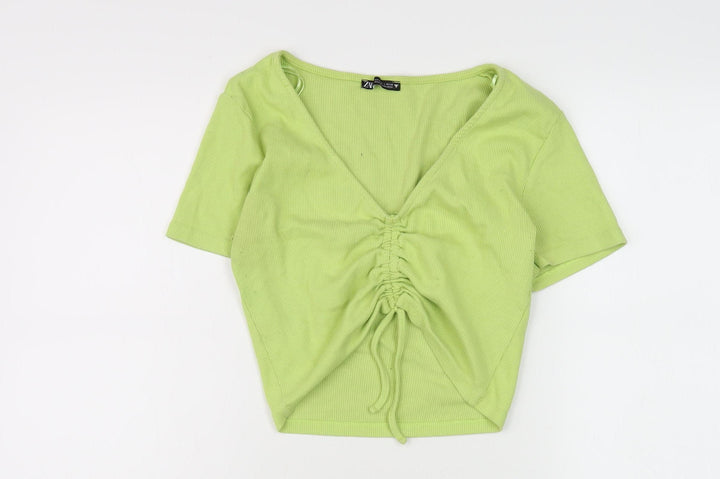 Zara Women Green Cropped Top Size L