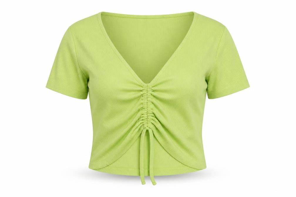 Front view of Zara Women Green Cropped Top, size L