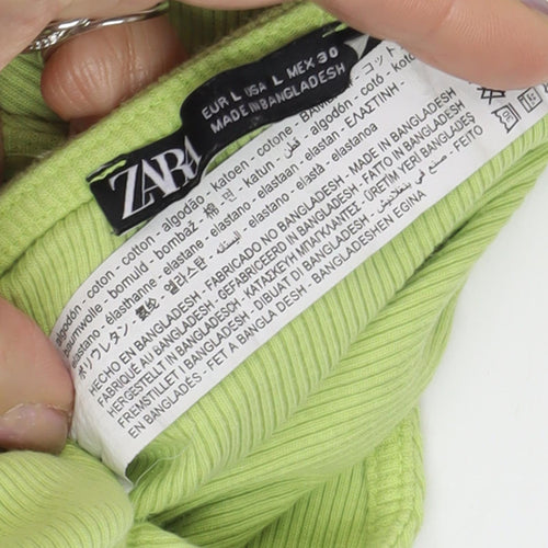 Zara Women Green Cropped Top Size L