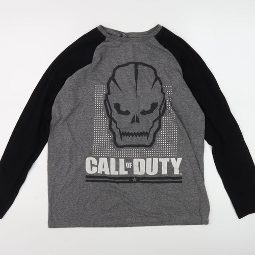 Boys Grey Black Call of Duty Graphic T-Shirt, Size 12