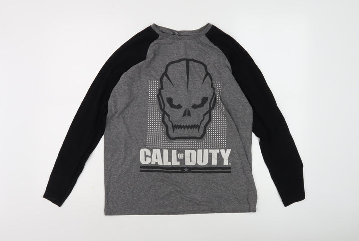 Boys Grey Black Call of Duty Graphic T-Shirt, Size 12