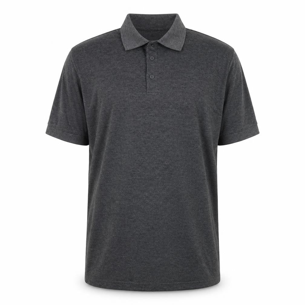 Front view of Zantos Men's Grey Polo Shirt L Solid Casual