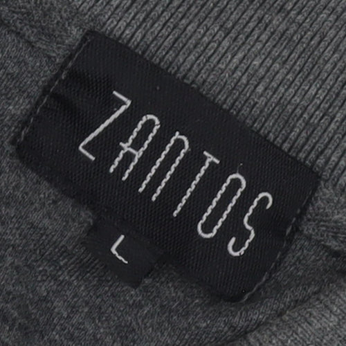 Zantos Men's Grey Polo Shirt L Solid Casual