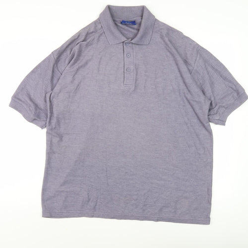 Zantos Men's Grey Short Sleeve Polo - Size L
