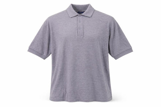 Front view of Zantos Men's Grey Short Sleeve Polo -, size L