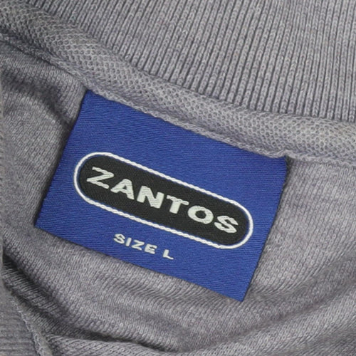 Zantos Men's Grey Short Sleeve Polo - Size L