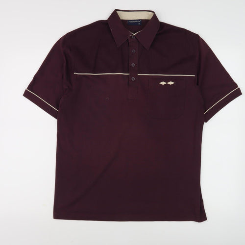 Tom Hagan Men's Polo Shirt, Brown, M, Retro Style