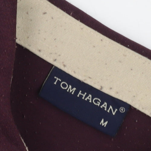 Tom Hagan Men's Polo Shirt, Brown, M, Retro Style