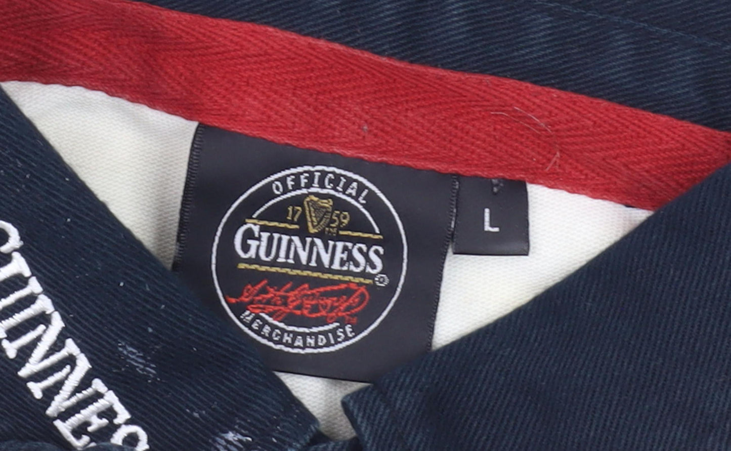 Guinness Men’s Black Short Sleeve Rugby Polo L