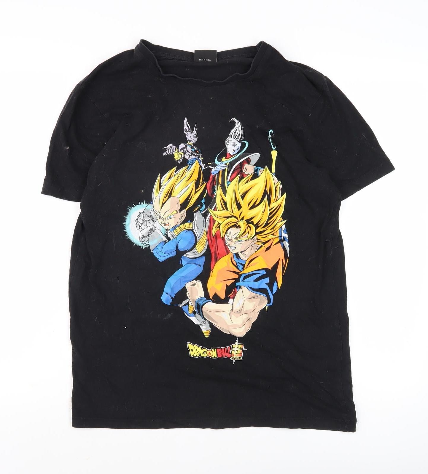 Dragon Ball Super Men's Black Anime Graphic T-Shirt L