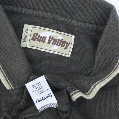 Sun Valley Men's Green Polo, Medium, Short Sleeve