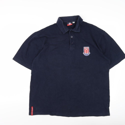 Stoke City Men's Navy Polo Shirt 2XL Short Sleeve