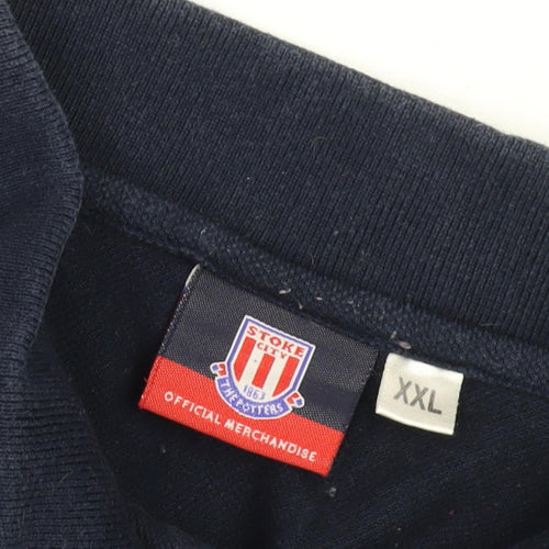 Stoke City Men's Navy Polo Shirt 2XL Short Sleeve