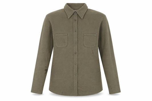Front view of Marks & Spencer Green Button-Up Shirt, size 12