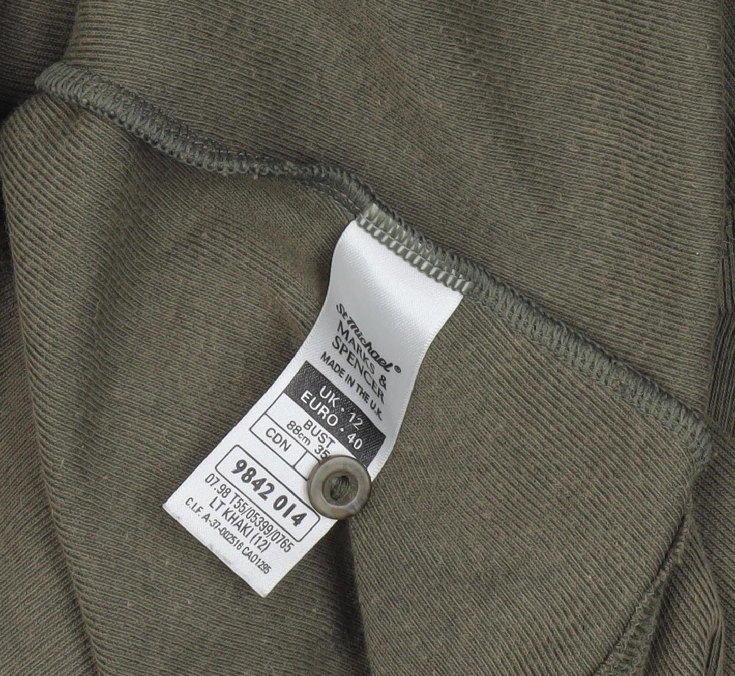 Marks and Spencer Green Button-Up Shirt, Size 12