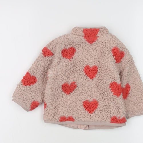 Marks and Spencer Girls Pink Heart Jacket, 12 Months