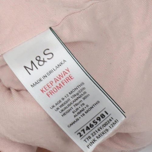Marks and Spencer Girls Pink Heart Jacket, 12 Months