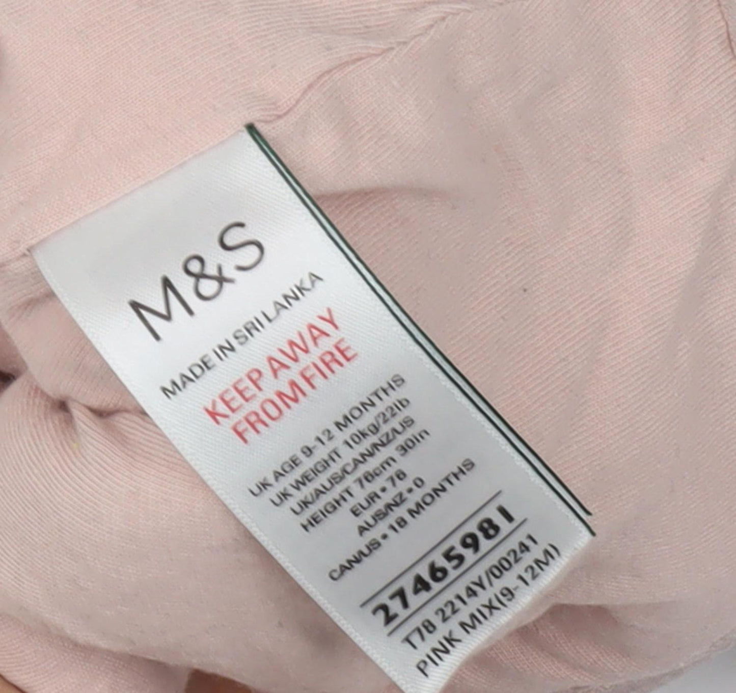 Marks and Spencer Girls Pink Heart Jacket, 12 Months