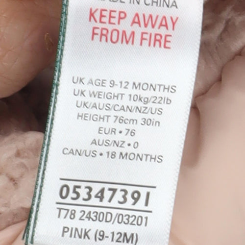 Marks and Spencer Pink Puffer Jacket, 9-12 Months, Unisex Toddler