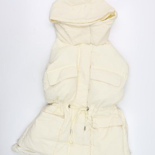 DESRAY Women's Ivory Long Parka Size 6 Zip Casual