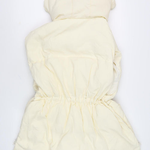 DESRAY Women's Ivory Long Parka Size 6 Zip Casual
