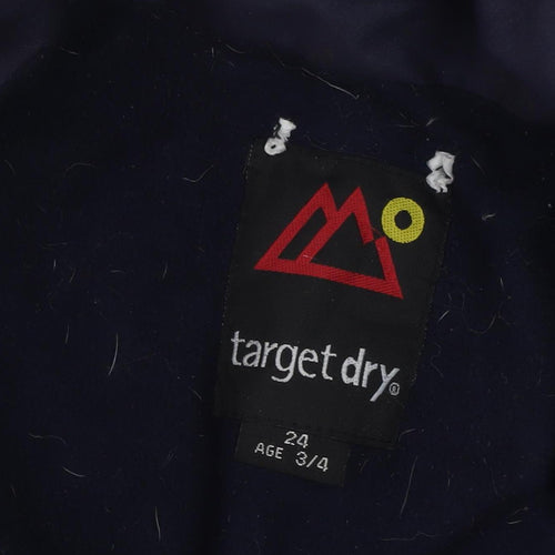 Target Dry Boys Blue Waterproof Hooded Rain Coat 3-4 Years