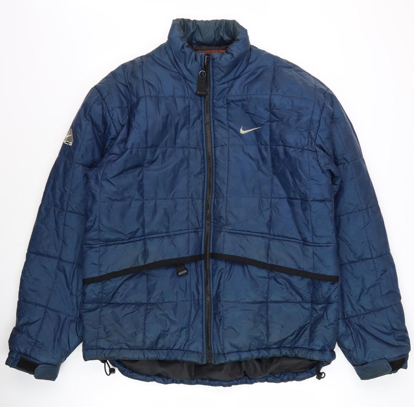 Nike Men's Blue Puffer Jacket L Full Zip Insulated