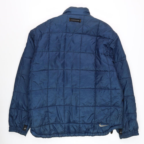 Nike Men's Blue Puffer Jacket L Full Zip Insulated