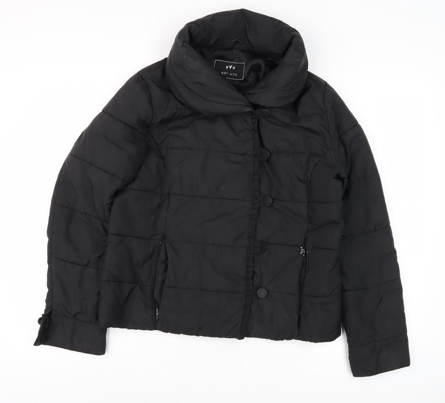 Per Una Women's Black Puffer Jacket Size 12