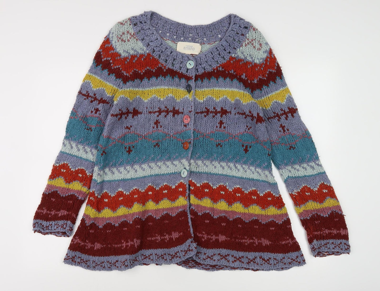 Forever Amano Women's Multicoloured Fair Isle Cardigan