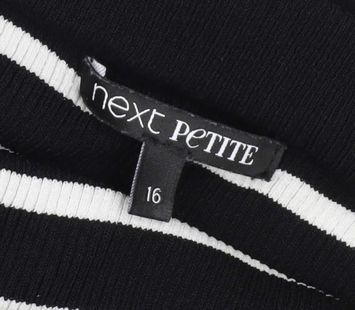 Next Women Black Striped Pullover Jumper Size 16
