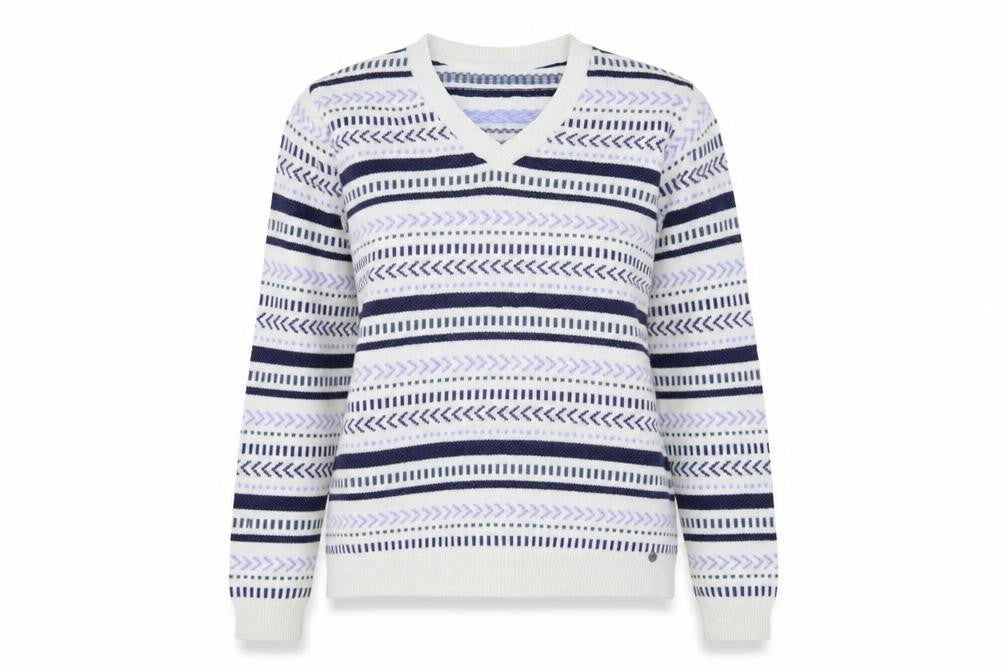 Front view of Yours Women's Multicoloured V-Neck Jumper