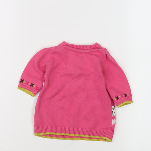 Disney Baby Girls Minnie Mouse Pink Henley Jumper XS