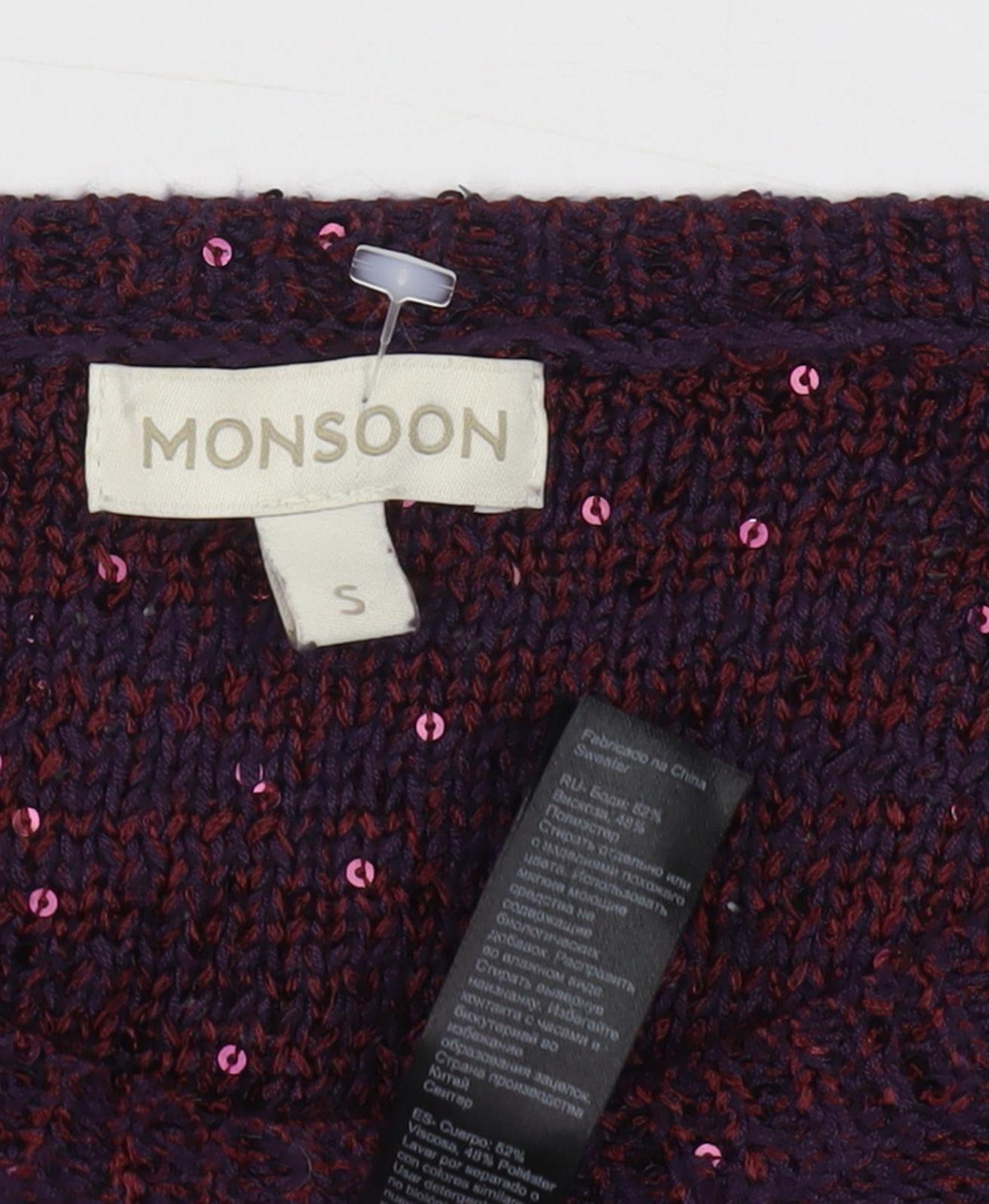 Monsoon Women's Purple Sequined Pullover Jumper S