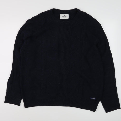 Old Khaki Men's Black Cable-Knit Jumper Size L