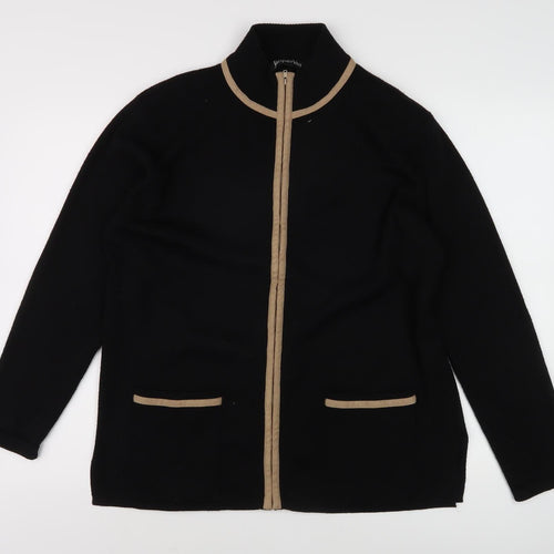 Jacques Vert Women's Black Jacket, Large, Casual, Zip