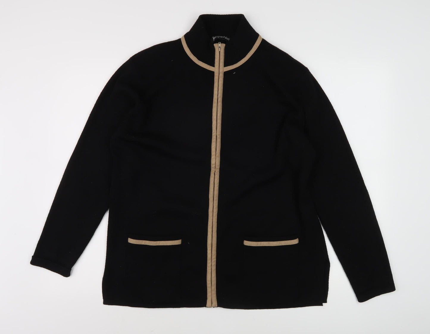 Jacques Vert Women's Black Jacket, Large, Casual, Zip