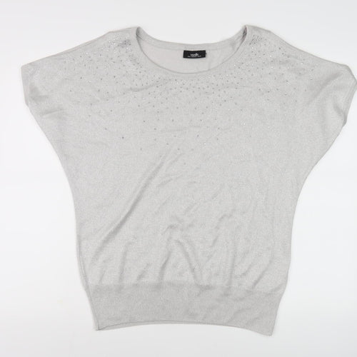 Wallis Women's Grey Pullover Jumper, Crew Neck, Size M