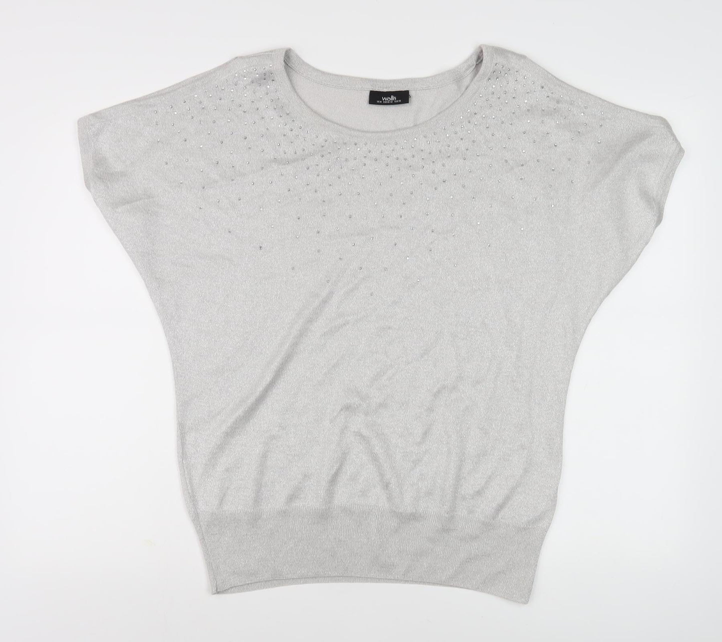 Wallis Women's Grey Pullover Jumper, Crew Neck, Size M