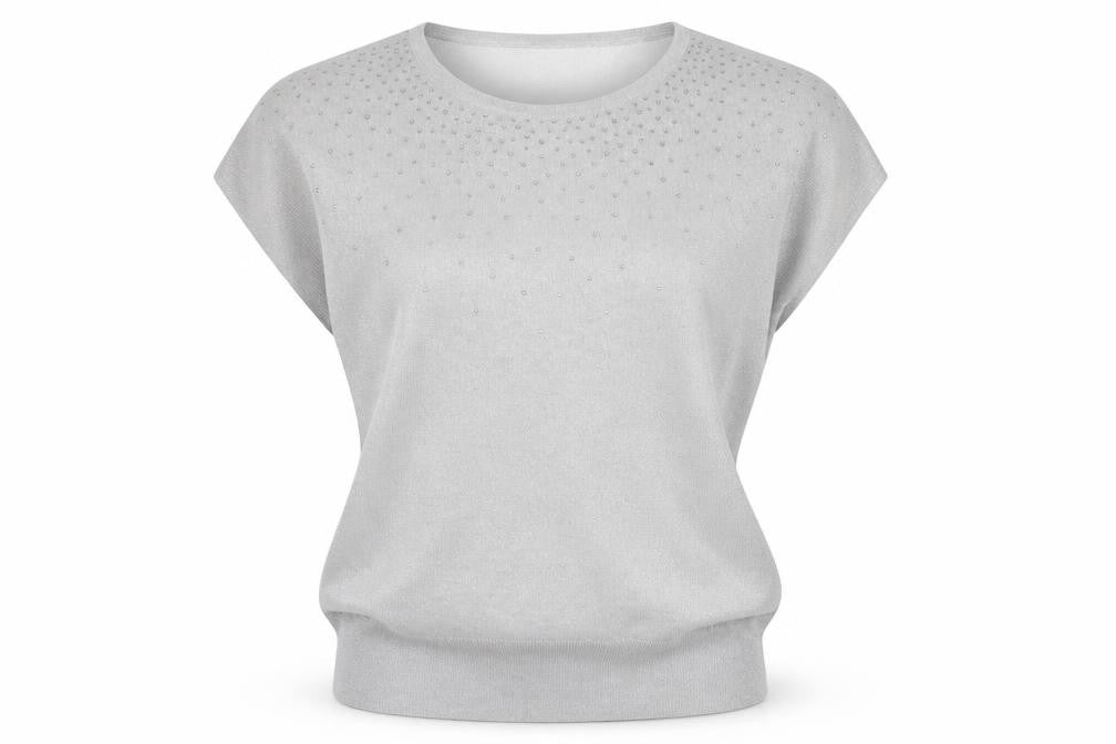 Front view of Wallis Women's Grey jumper, Crew Neck, size M