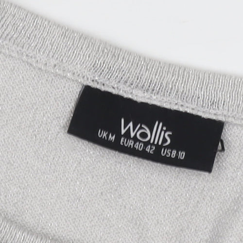 Wallis Women's Grey Pullover Jumper, Crew Neck, Size M