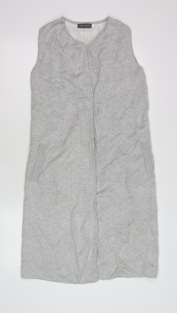 Mint Velvet Women's Grey Sleeveless Knit Vest - Size S