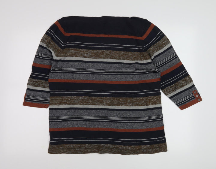 Next Women's Multicoloured Striped T-Shirt Size 18