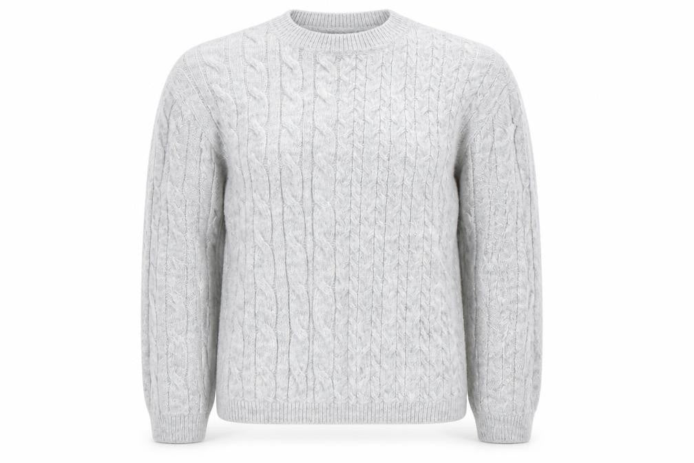 Front view of Marks & Spencer Grey Cable-Knit Jumper S