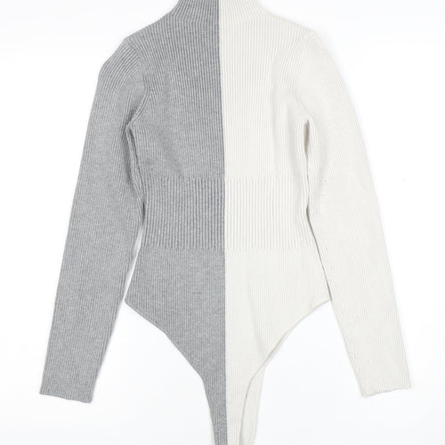 4th Reckless Women's Grey & White Colourblock Bodysuit