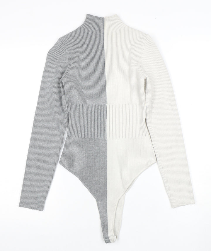 4th Reckless Women's Grey & White Colourblock Bodysuit