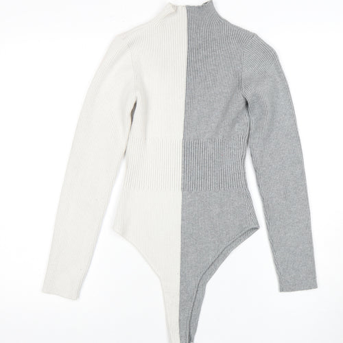 4th Reckless Women's Grey & White Colourblock Bodysuit