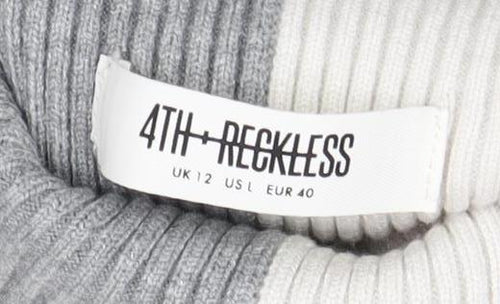 4th Reckless Women's Grey & White Colourblock Bodysuit