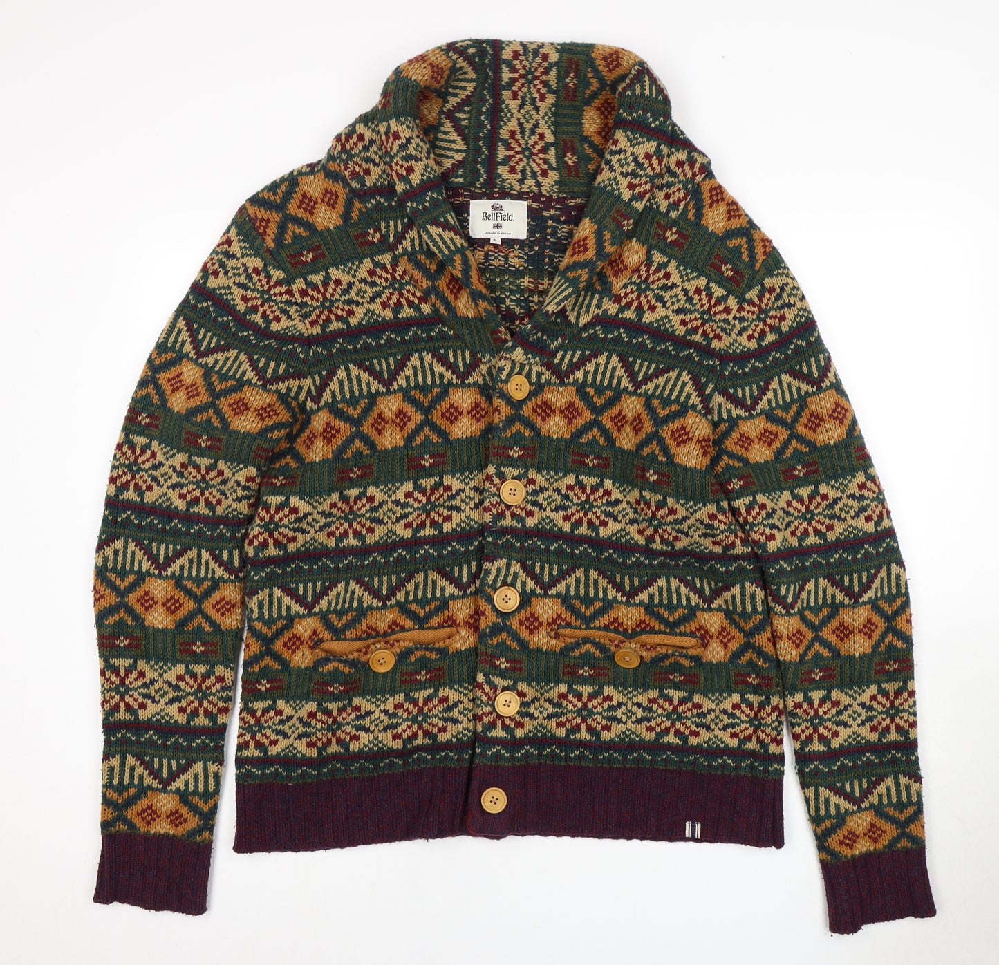 Bellfield Men's L Multicoloured Knit Cardigan