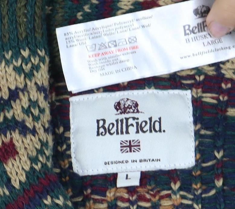 Bellfield Men's L Multicoloured Knit Cardigan